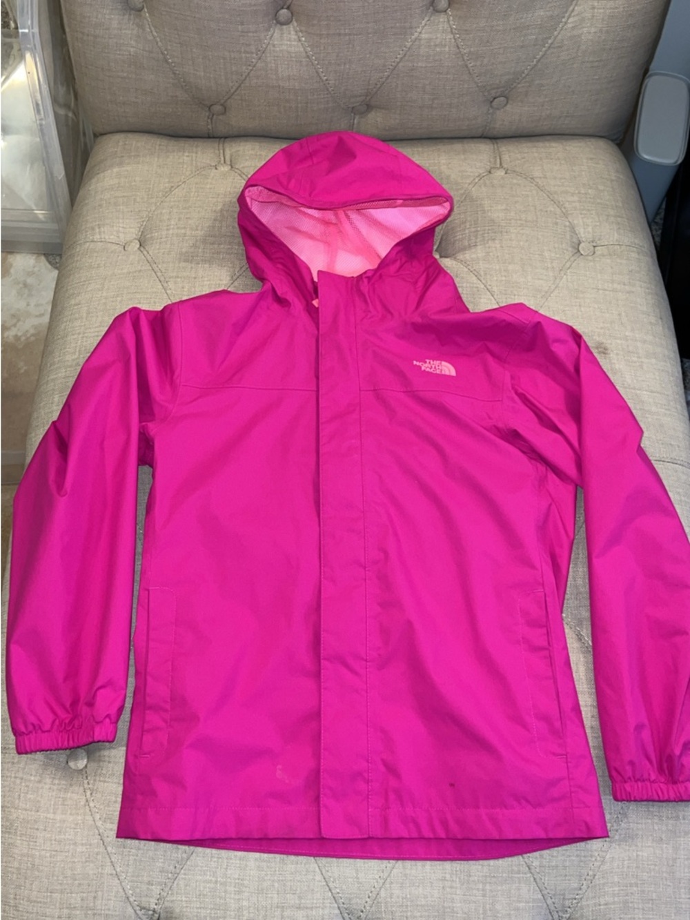 The North Face Kids' Pink Waterproof Hooded Rain Jacket